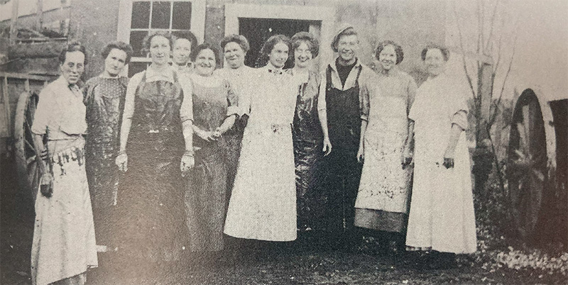 Apple shop workers in Starks Maine