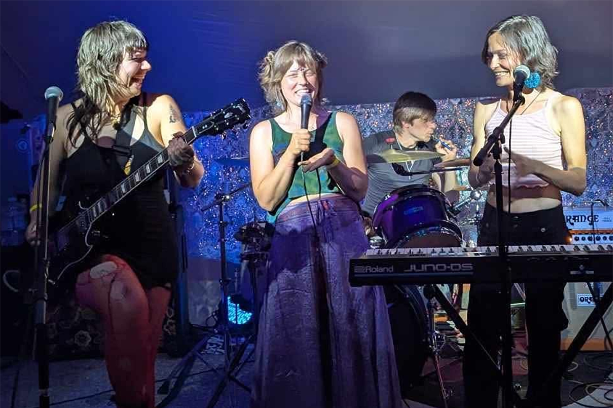 liz-bills-dog8dog-2025 Liz Bills performing with Dog8Dog at The Happening 2025, Maine live music festival