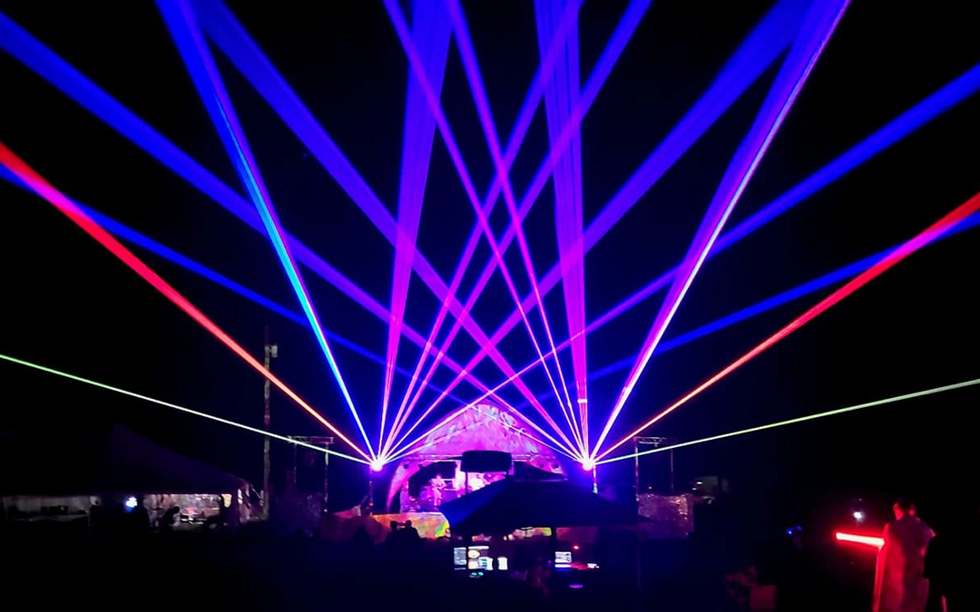 Laser_Lighting_Main_Stage_The Happening_featured Festival crowd celebrating live music at The Happening